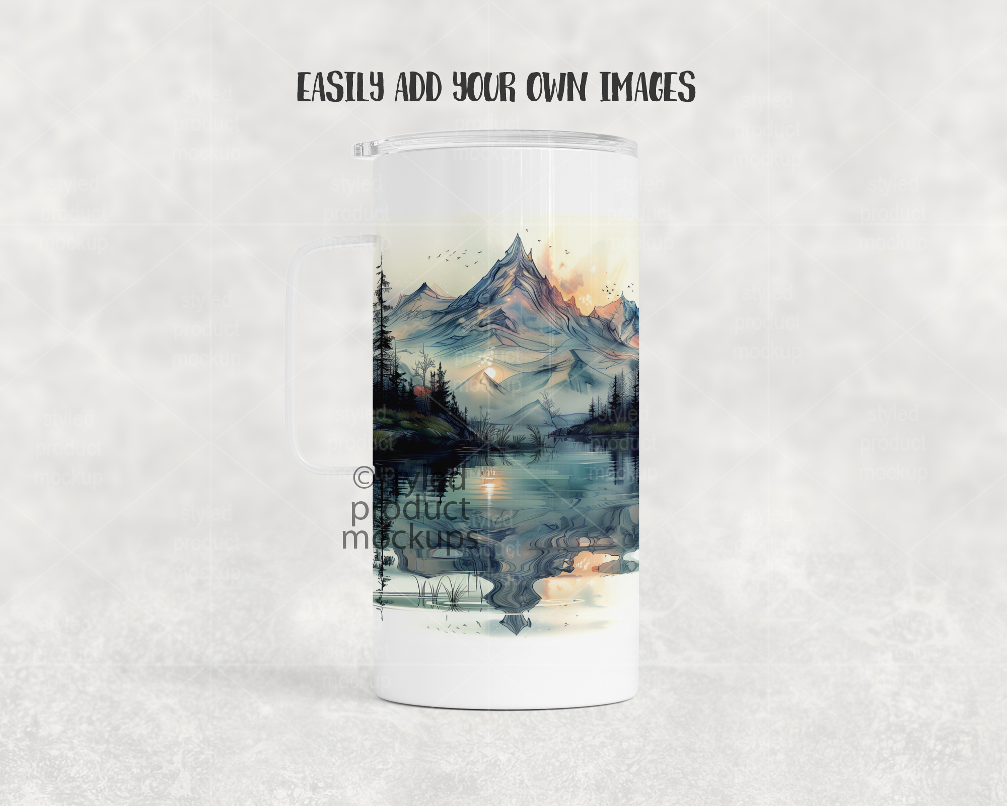 20oz Thick Handle Tumbler Mockup