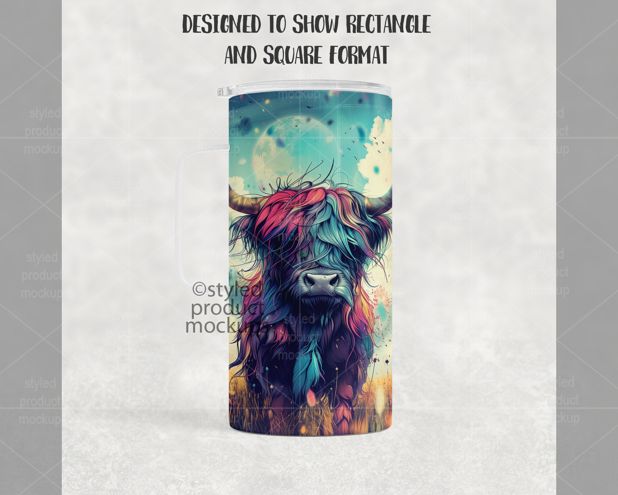 20oz Thick Handle Tumbler Mockup
