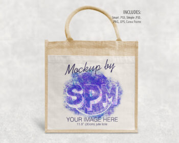 Small Jute Tote Bag Mockup