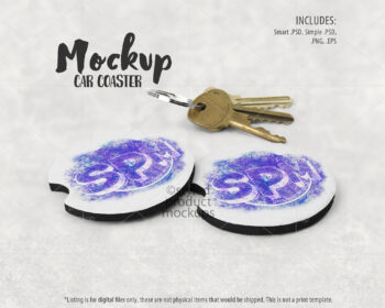 Angled Car Coaster Mockup