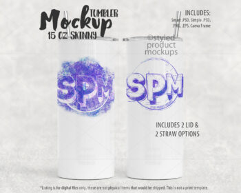 15 oz Skinny Tumbler Mockup
