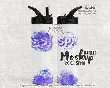 20 oz Water Bottle Mockup