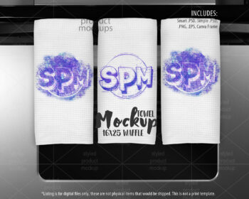 16x25 Waffle Weave Towel Mockup