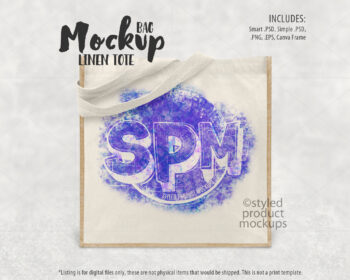 Small Jute Linen Tote Bag