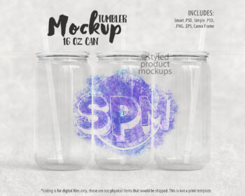 16oz Soda Can Mockup