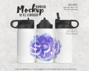 12oz Canteen Tumbler Mockup