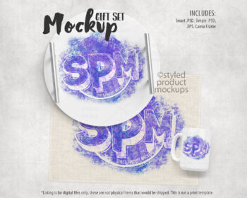 Tray Placemat and 15oz Mug Mockup