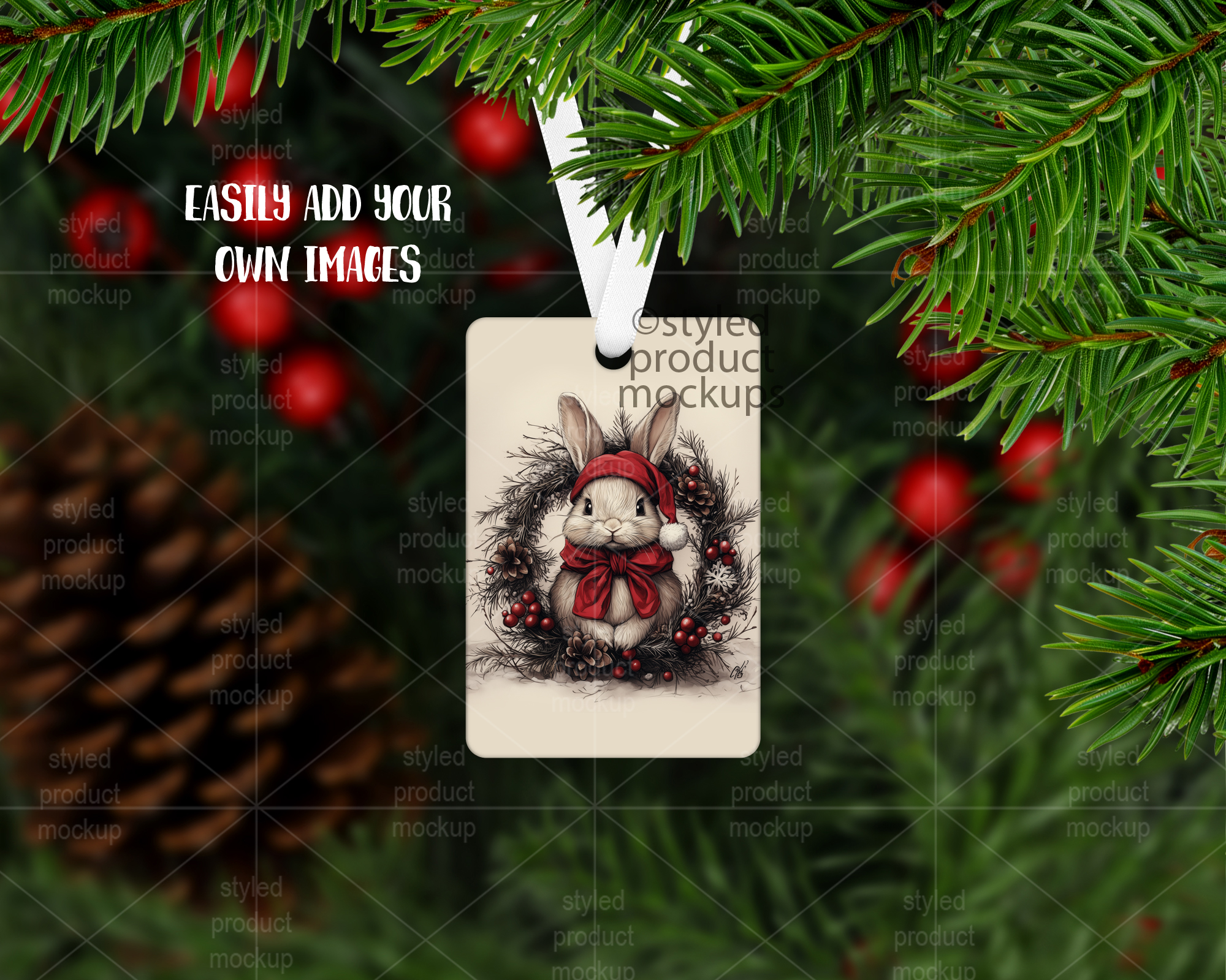 2x3 Christmas Ornament Mockup