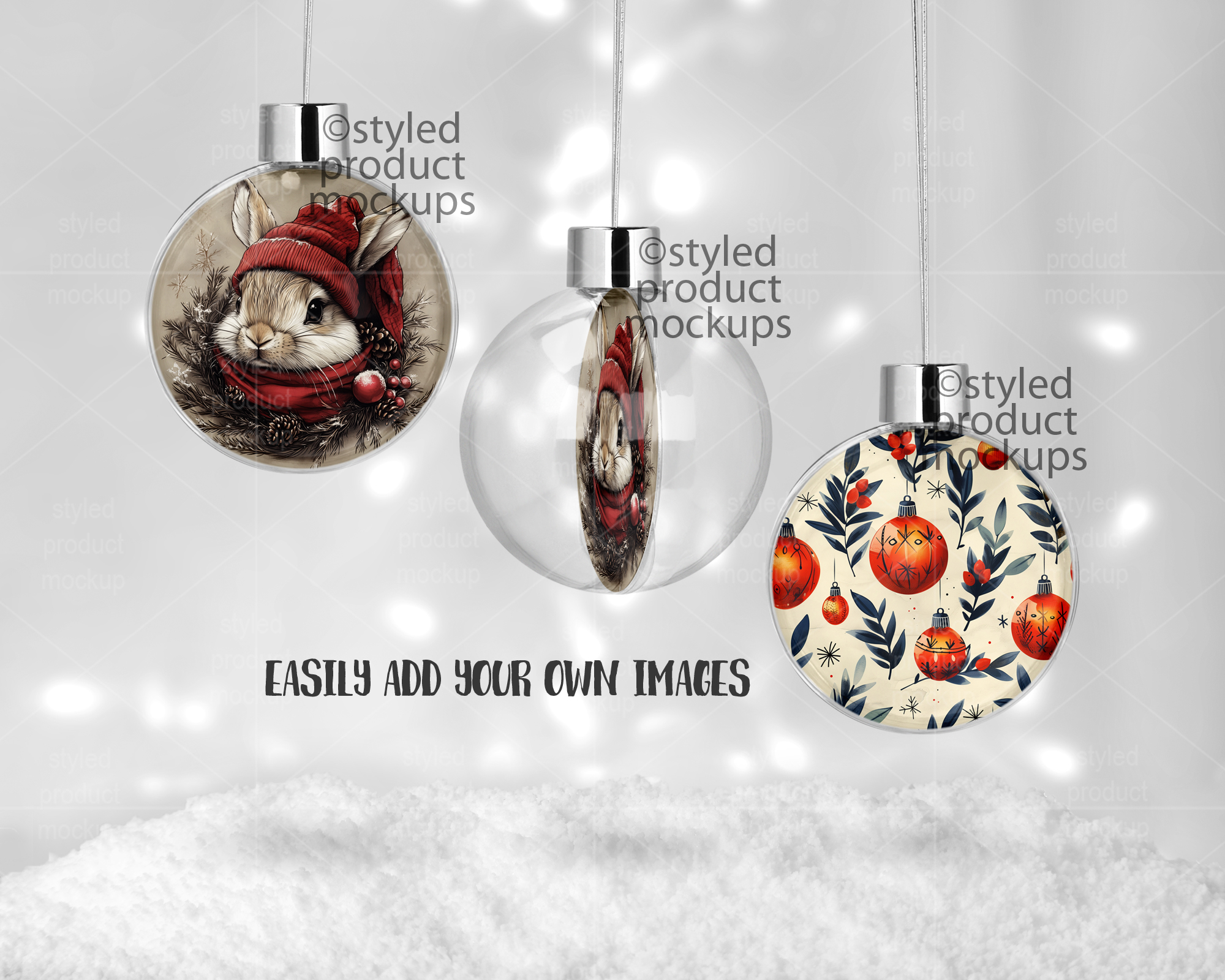 Floating Ball Ornament Mockup