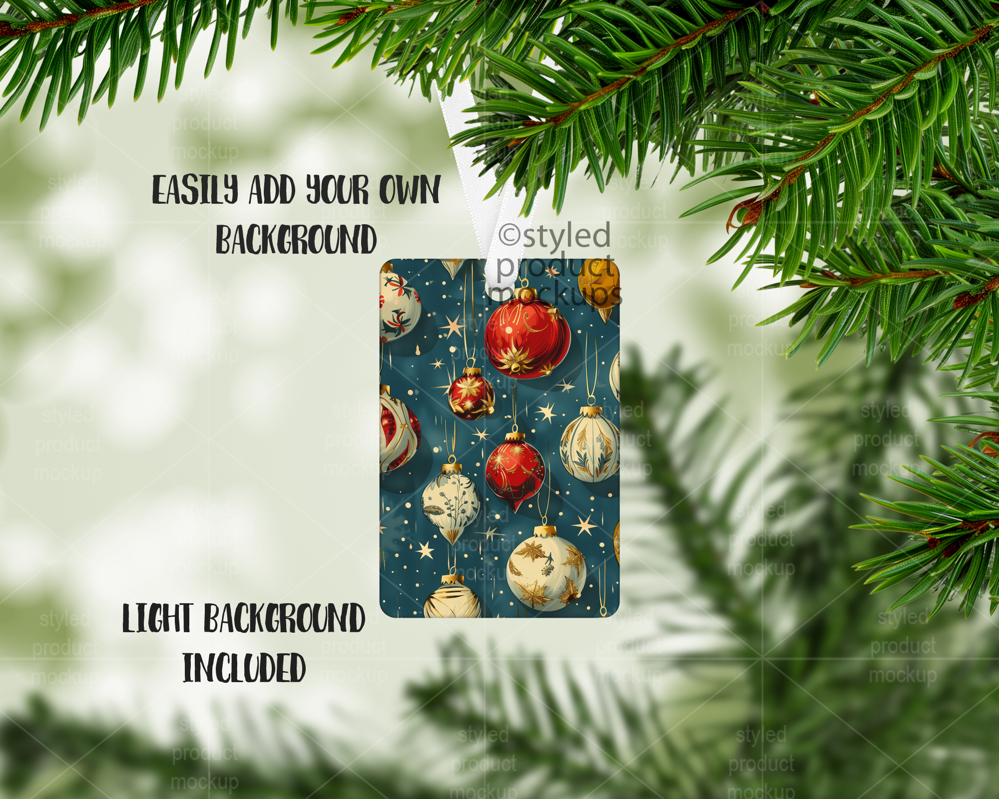 2x3 Christmas Ornament Mockup
