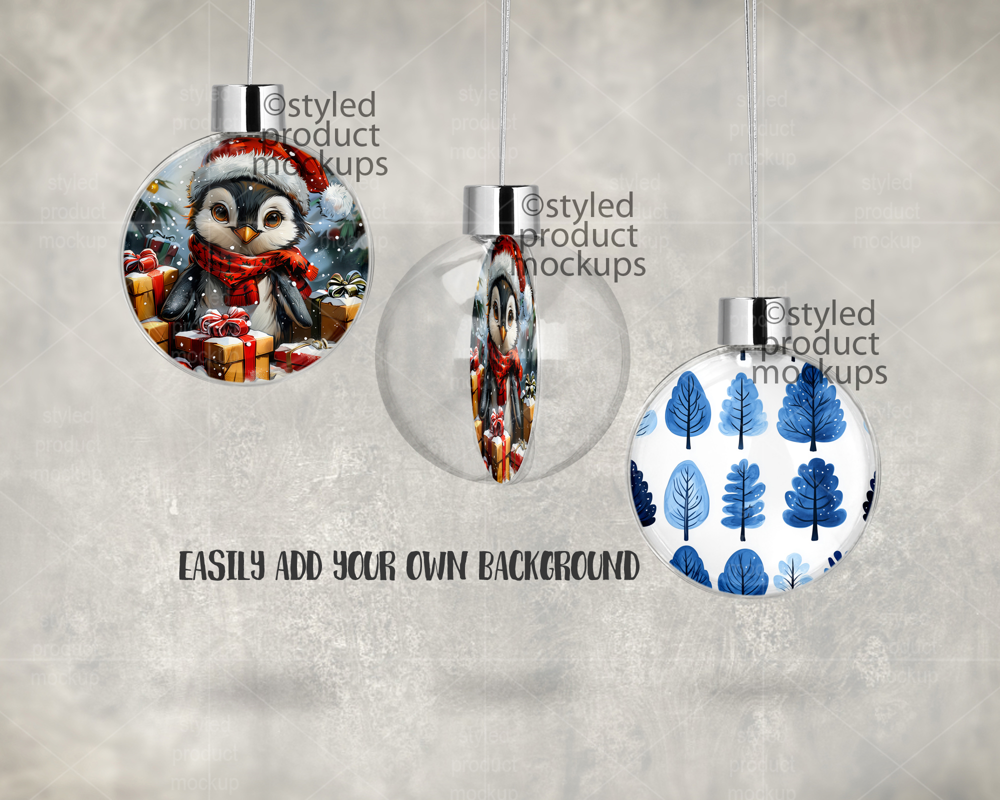 Floating Ball Ornament Mockup