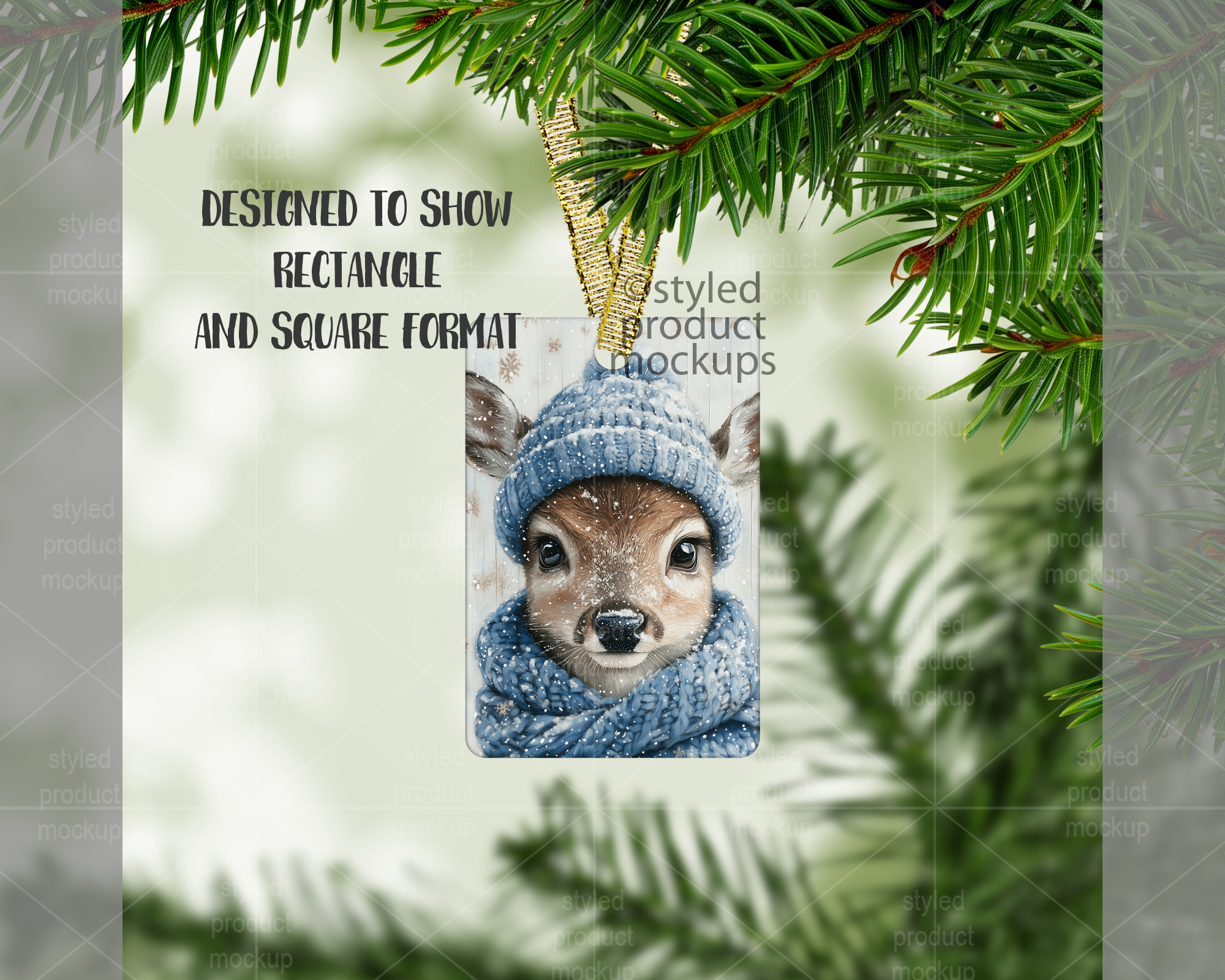 2x3 Christmas Ornament Mockup