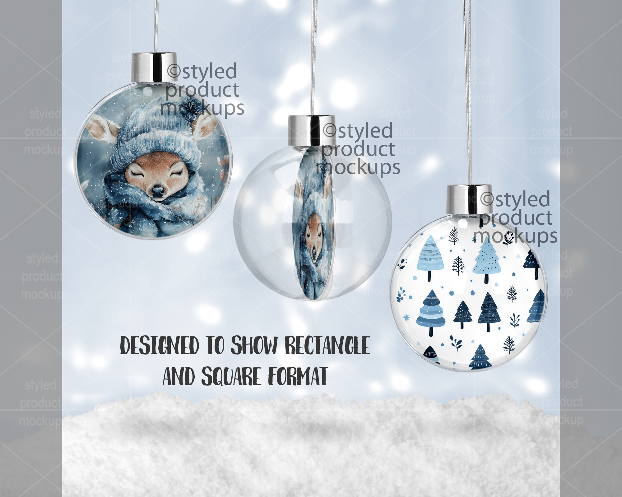 Floating Ball Ornament Mockup