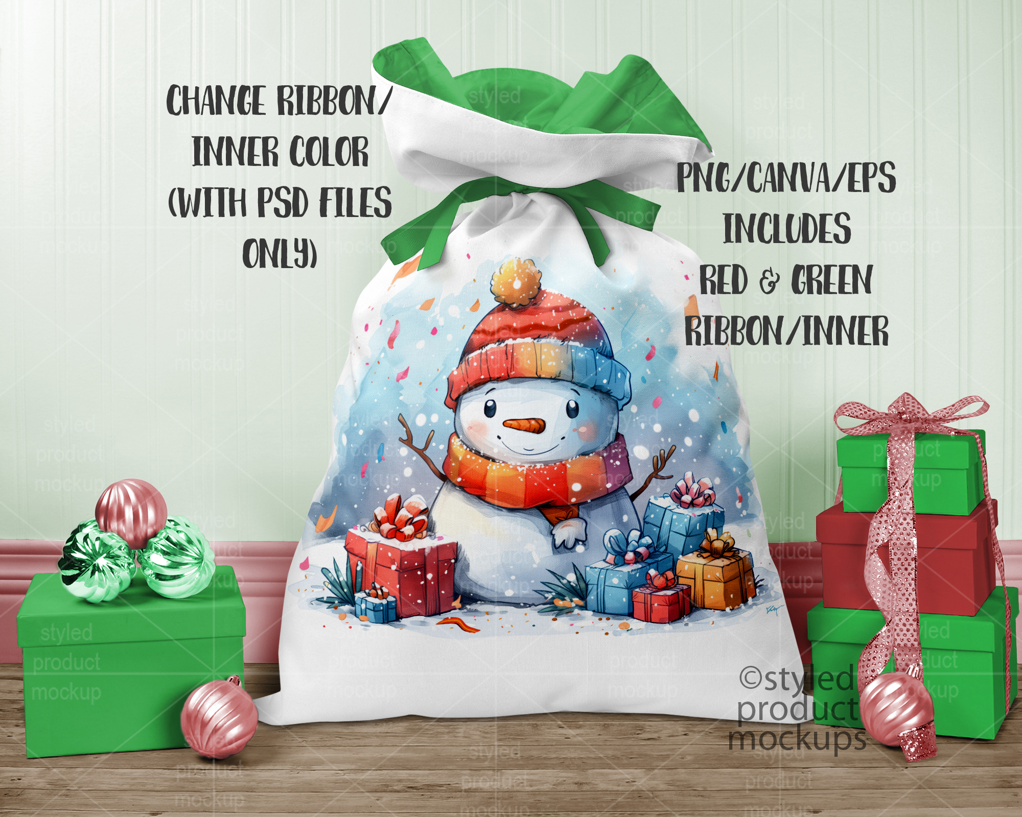 Santa Sack Mockup