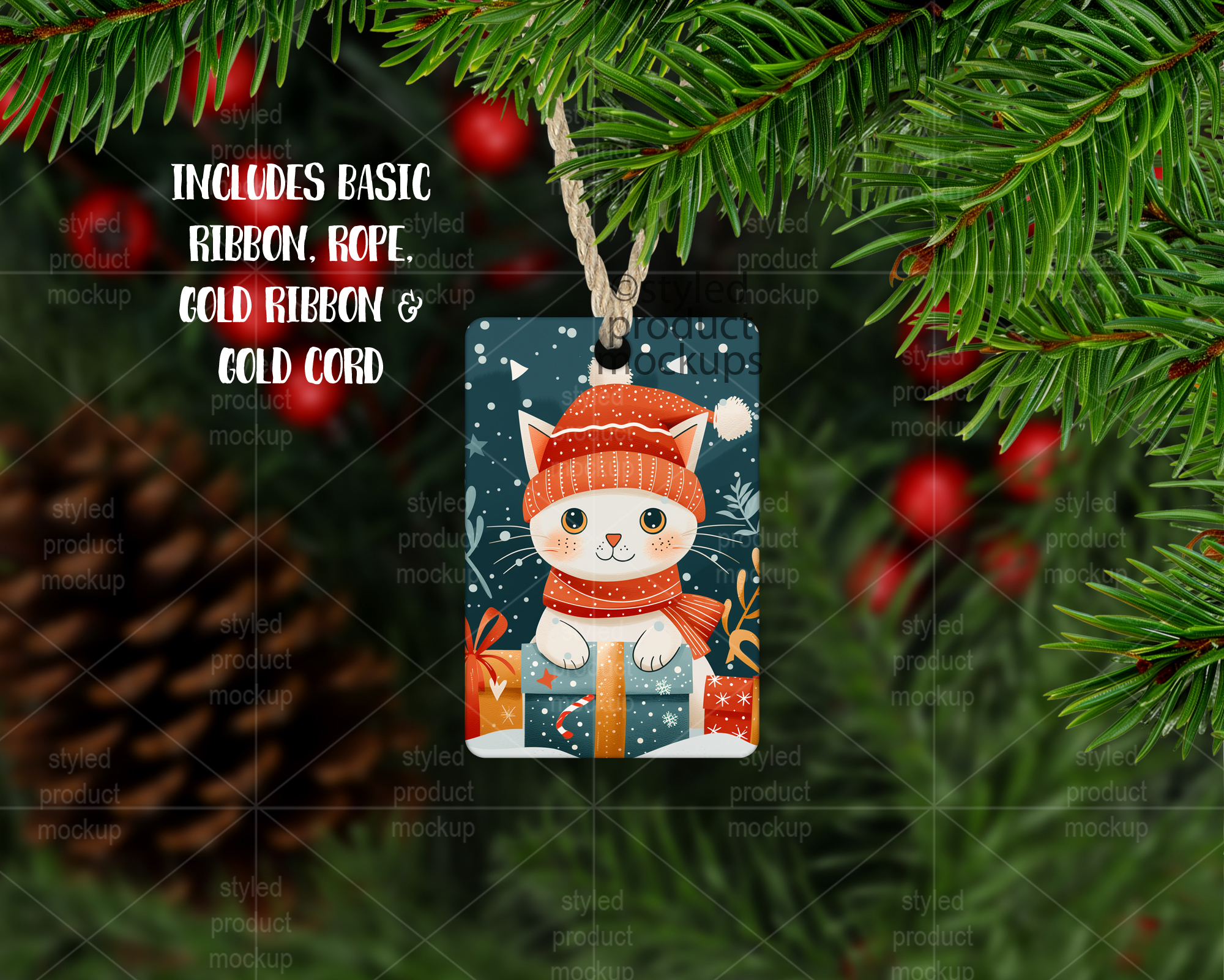 2x3 Christmas Ornament Mockup