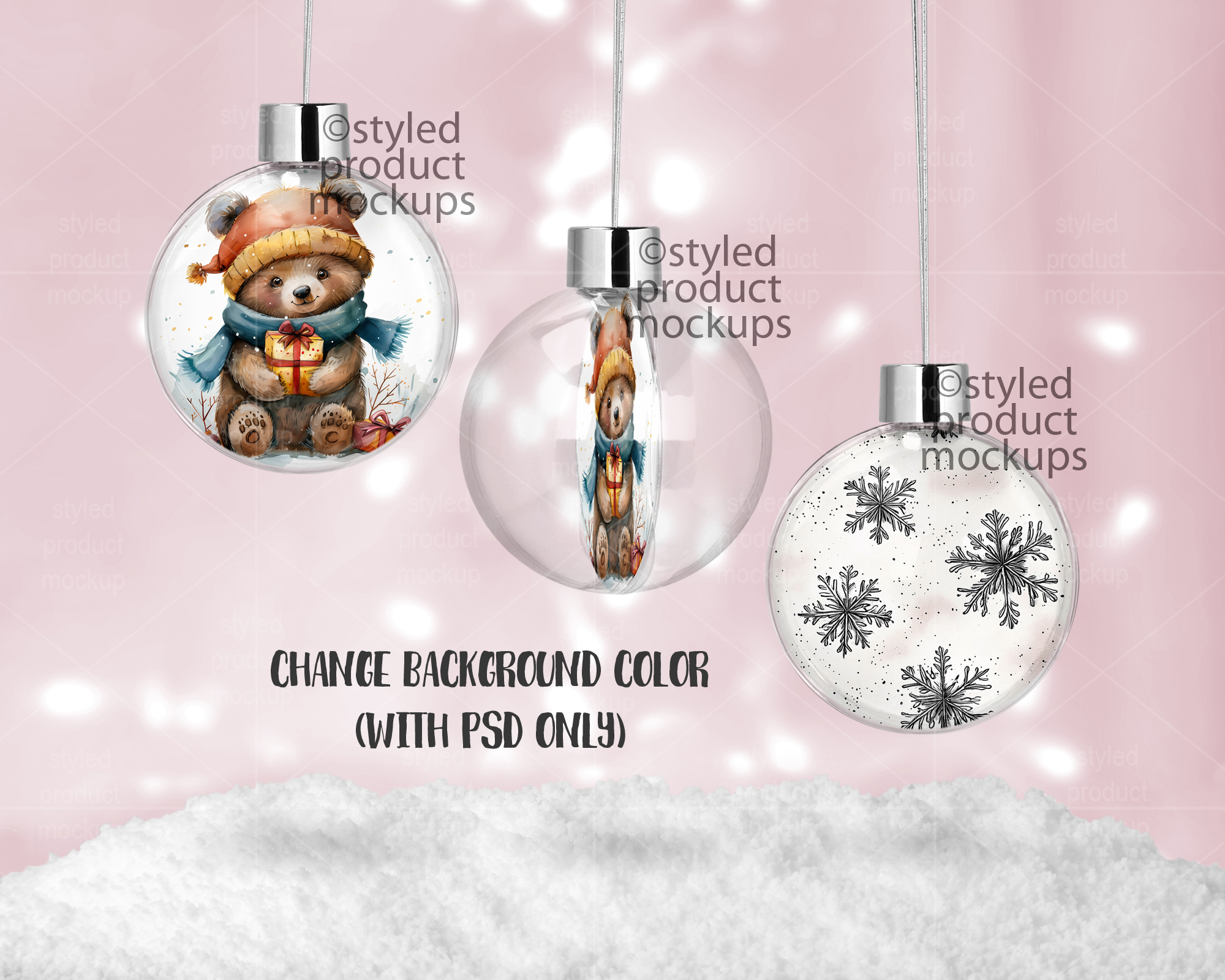 Floating Ball Ornament Mockup