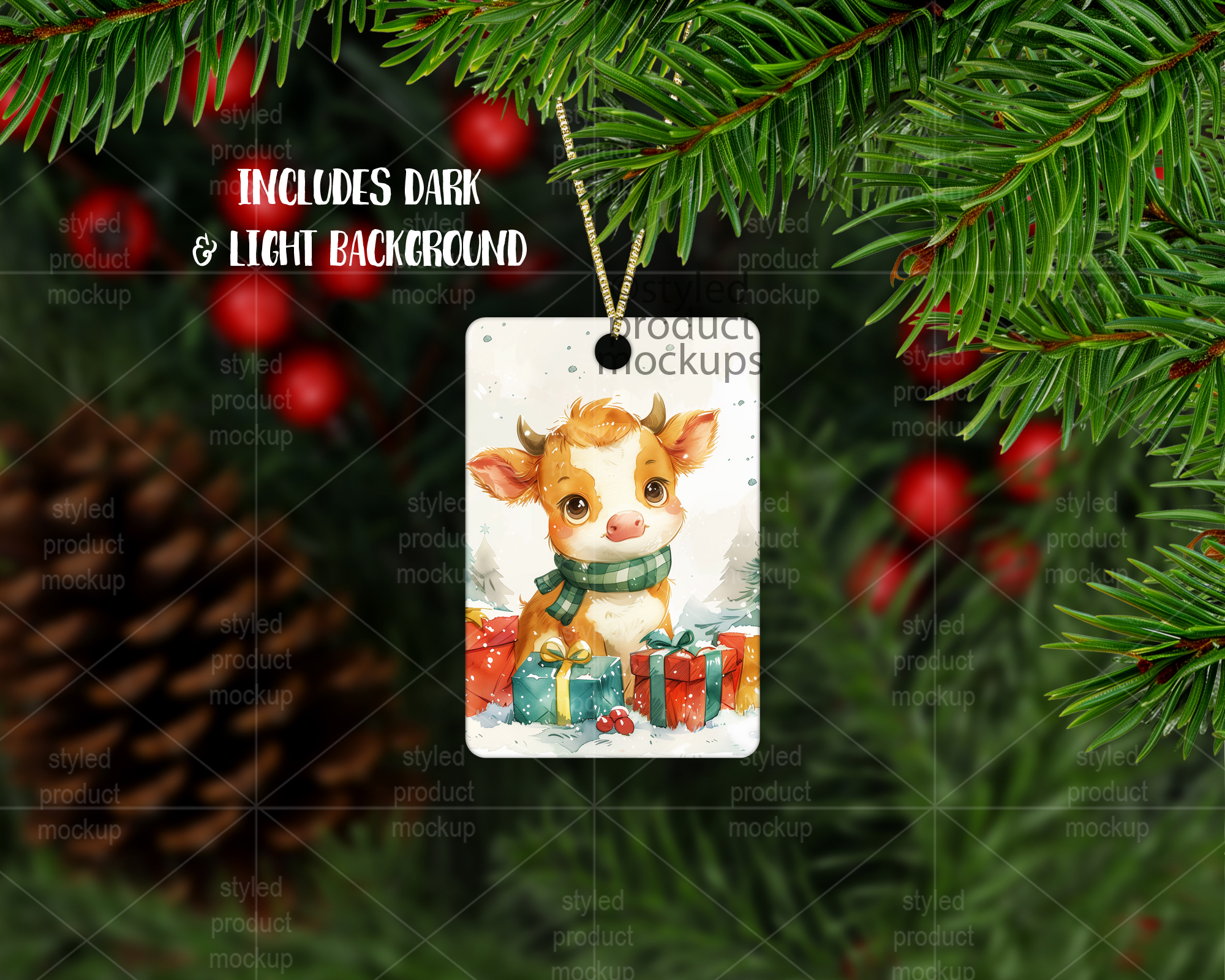 2x3 Christmas Ornament Mockup