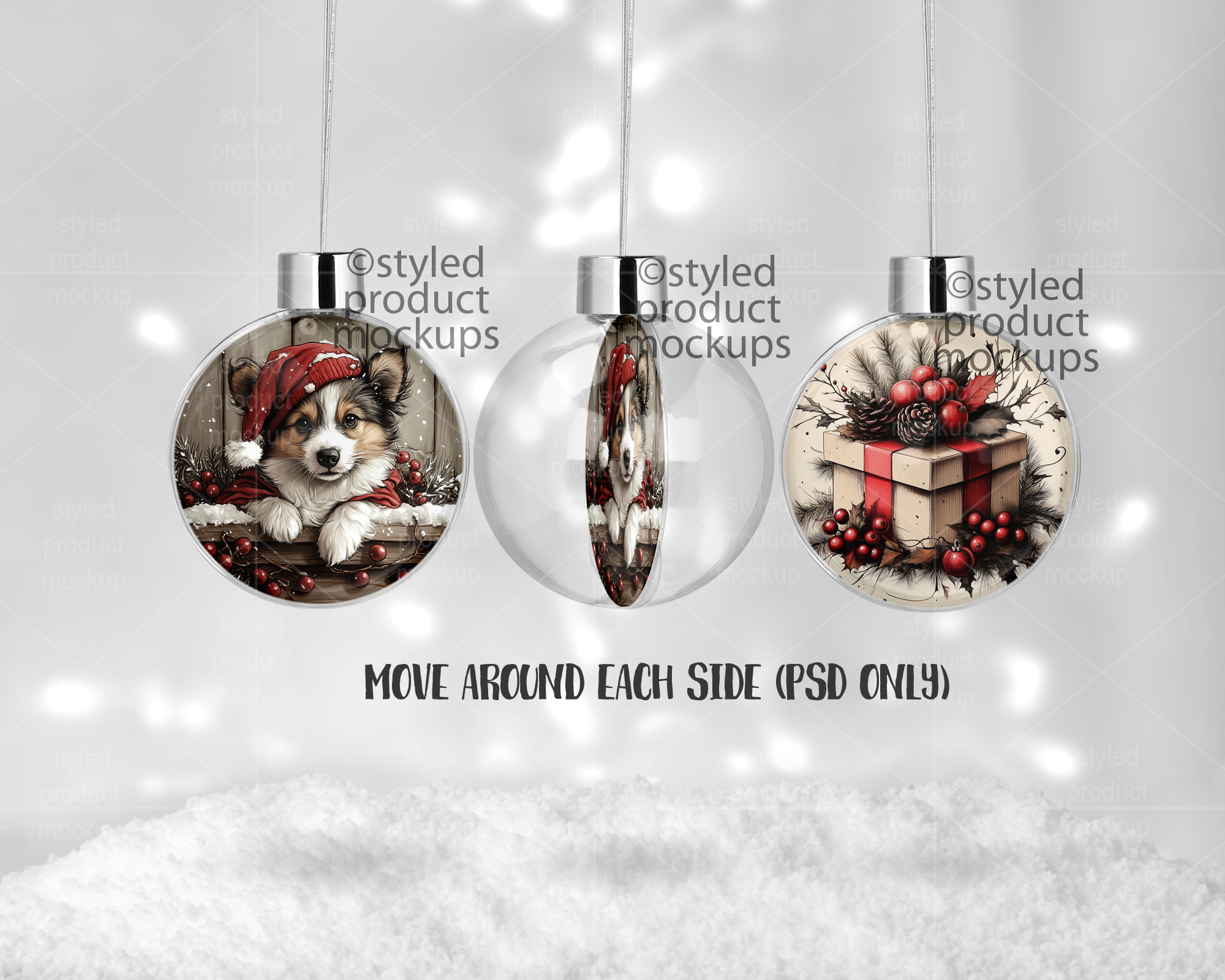 Floating Ball Ornament Mockup