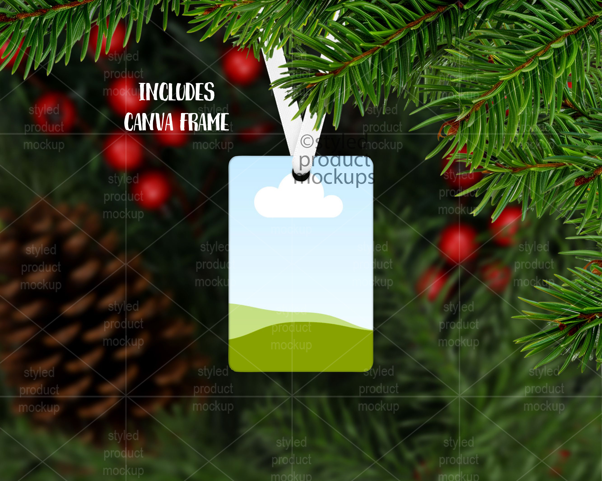 2x3 Christmas Ornament Mockup