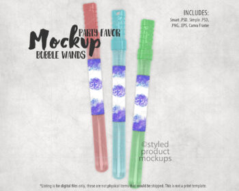 Bubble Wand Party Favor Mockup