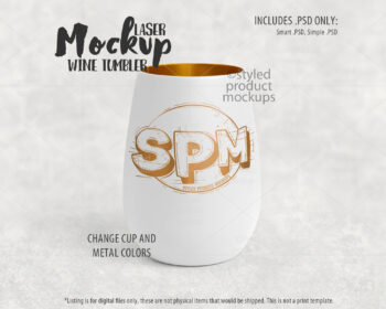 Laser Etched Wine Tumbler Mockup