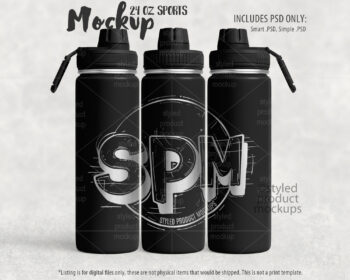 24oz Laser Sports Bottle Mockup