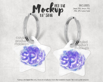 Star Shaped Pet Tag Mockup
