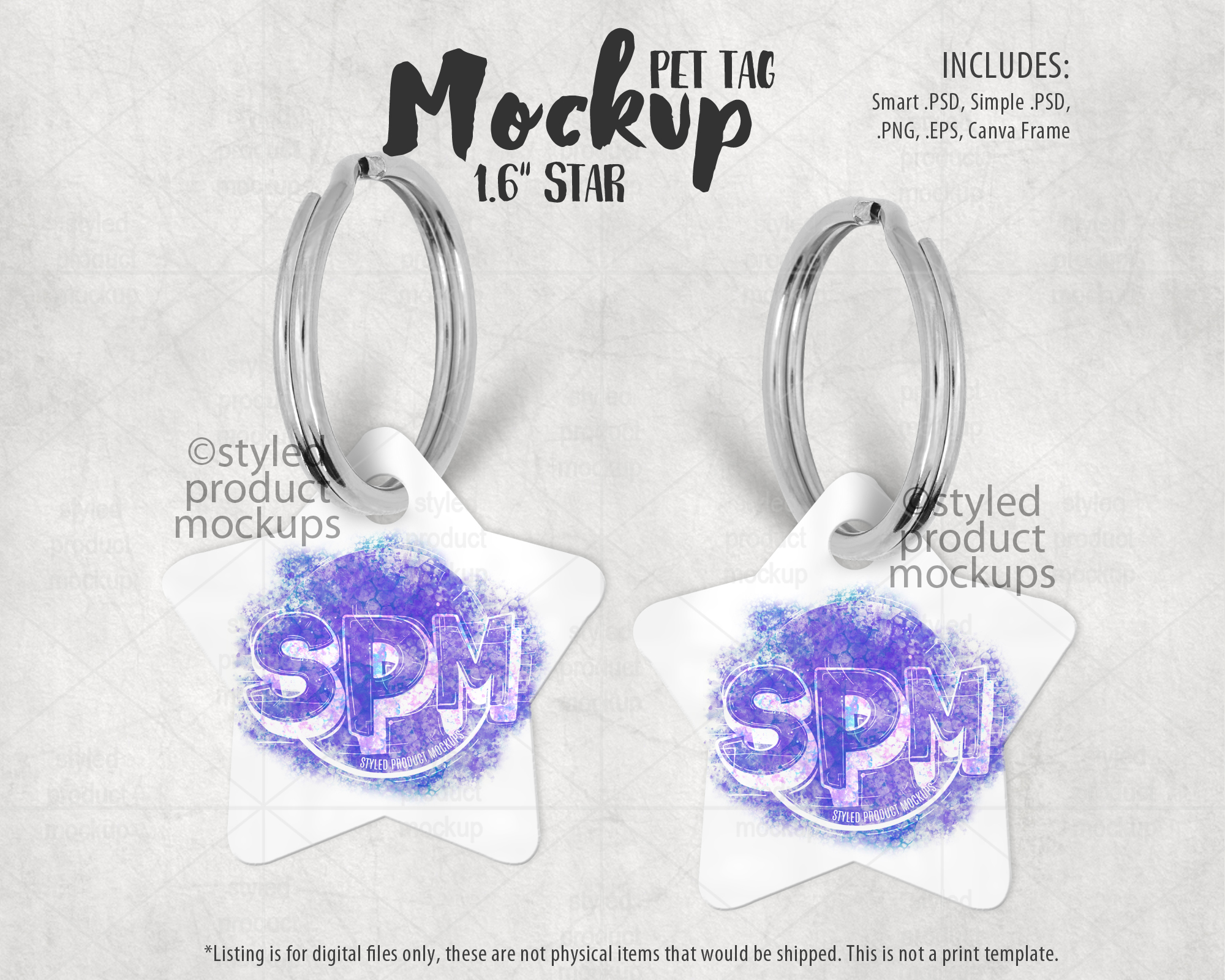 Star Shaped Pet Tag Mockup
