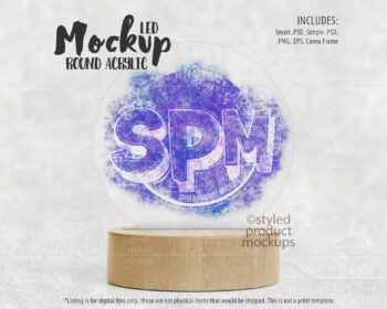 Round Acrylic LED Plaque Mockup