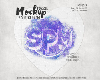 75 Piece Heart Puzzle Mockup