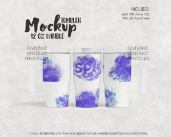 12oz Handle Tumbler Mockup