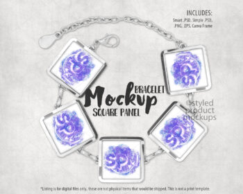 Square Charm Bracelet Mockup