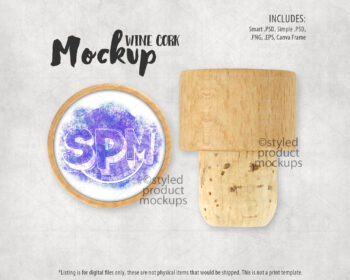 Sublimation Wood Wine Cork Mockup