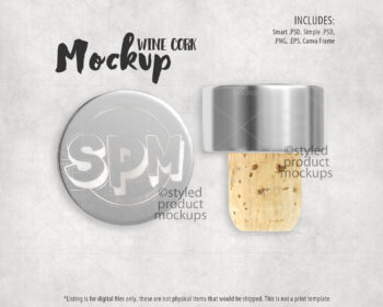 Metal Laser Wine Cork Mockup