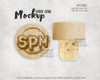 Laser Engraved Wood Wine Cork Mockup