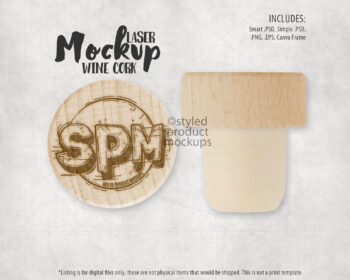 Laser Etched Wine Cork Mockup