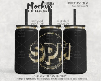 Laser Etched 16oz Tumbler Mockup