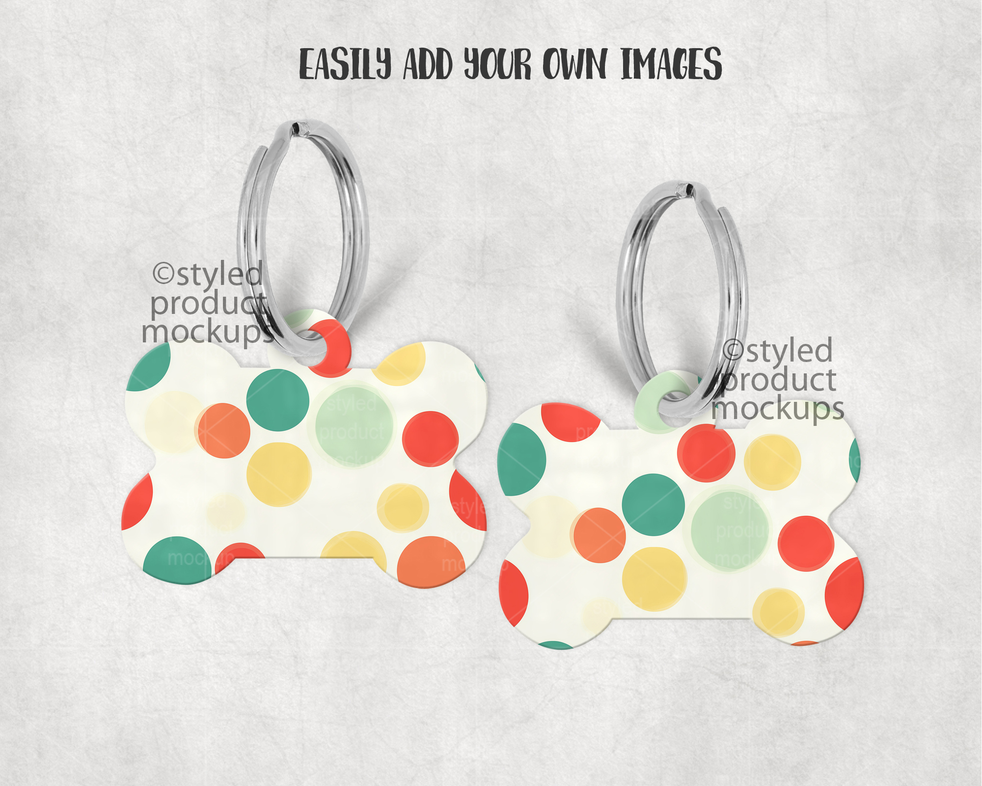 Bone Shaped Pet Tag Mockup