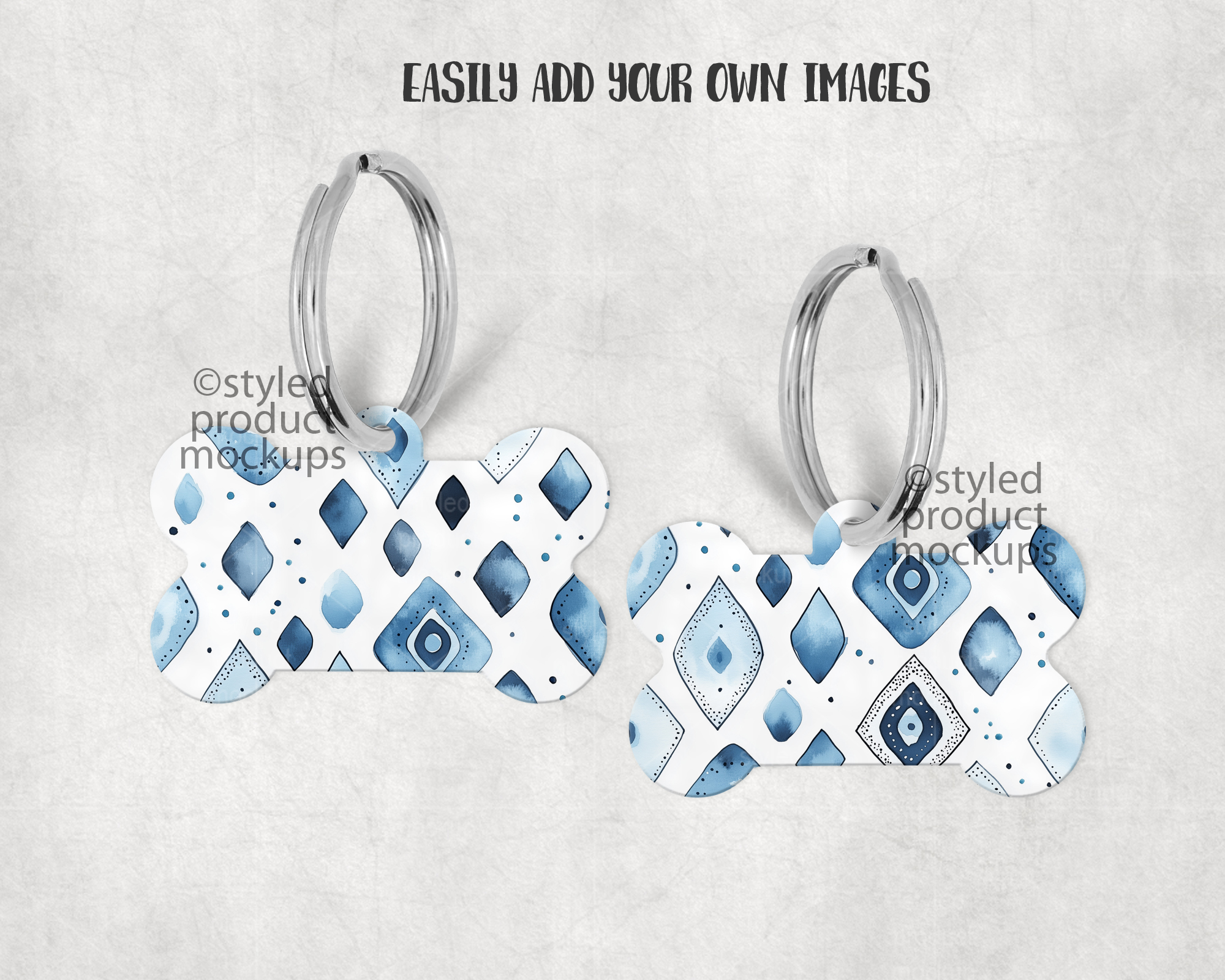 Bone Shaped Pet Tag Mockup