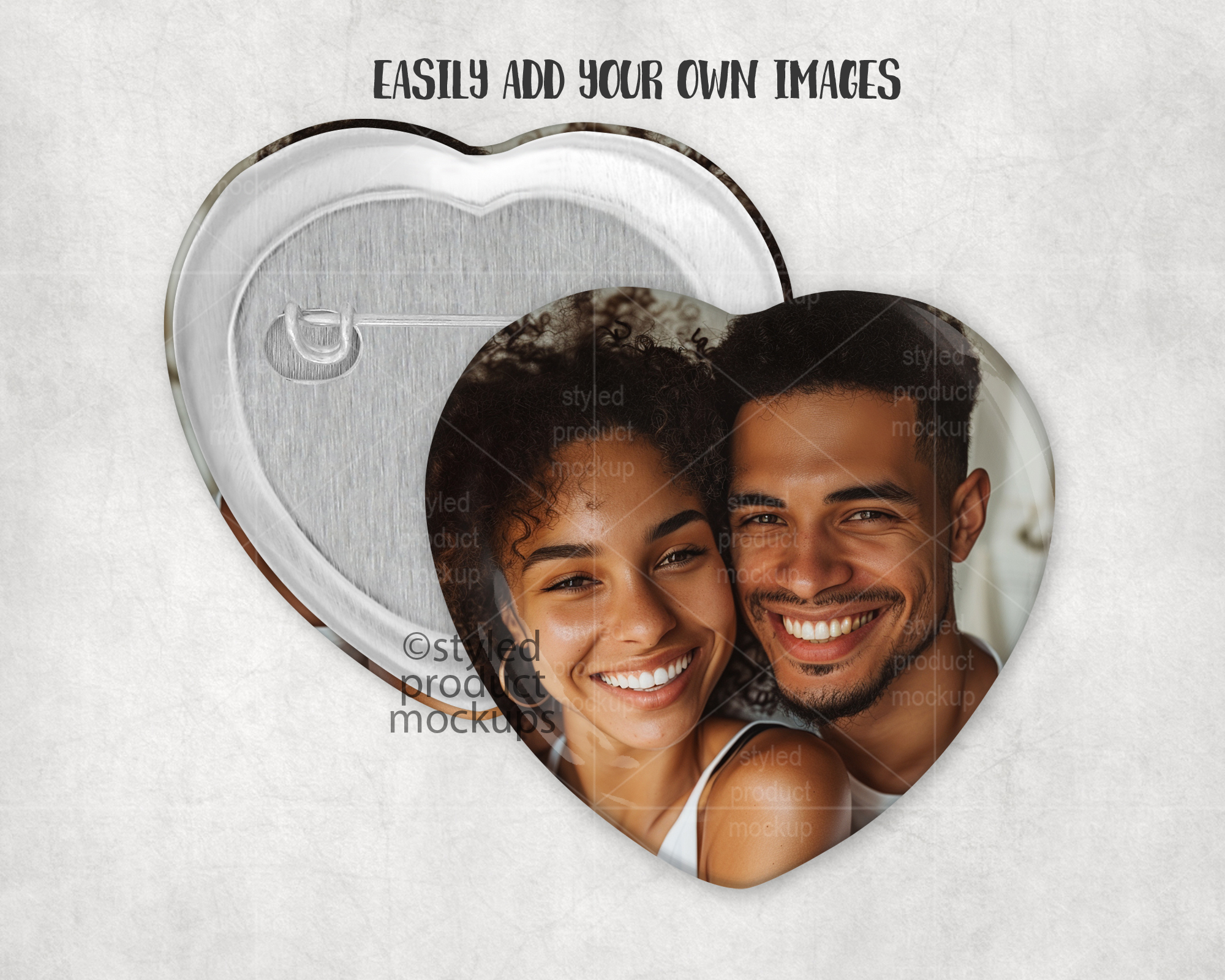 Heart Pinback Button Mockup