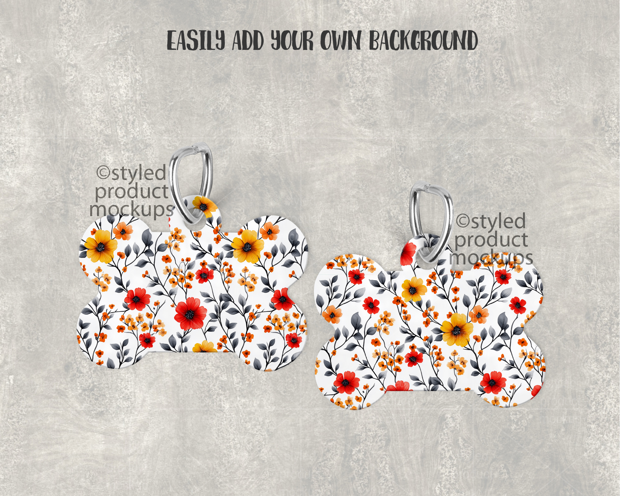 Bone Shaped Pet Tag Mockup