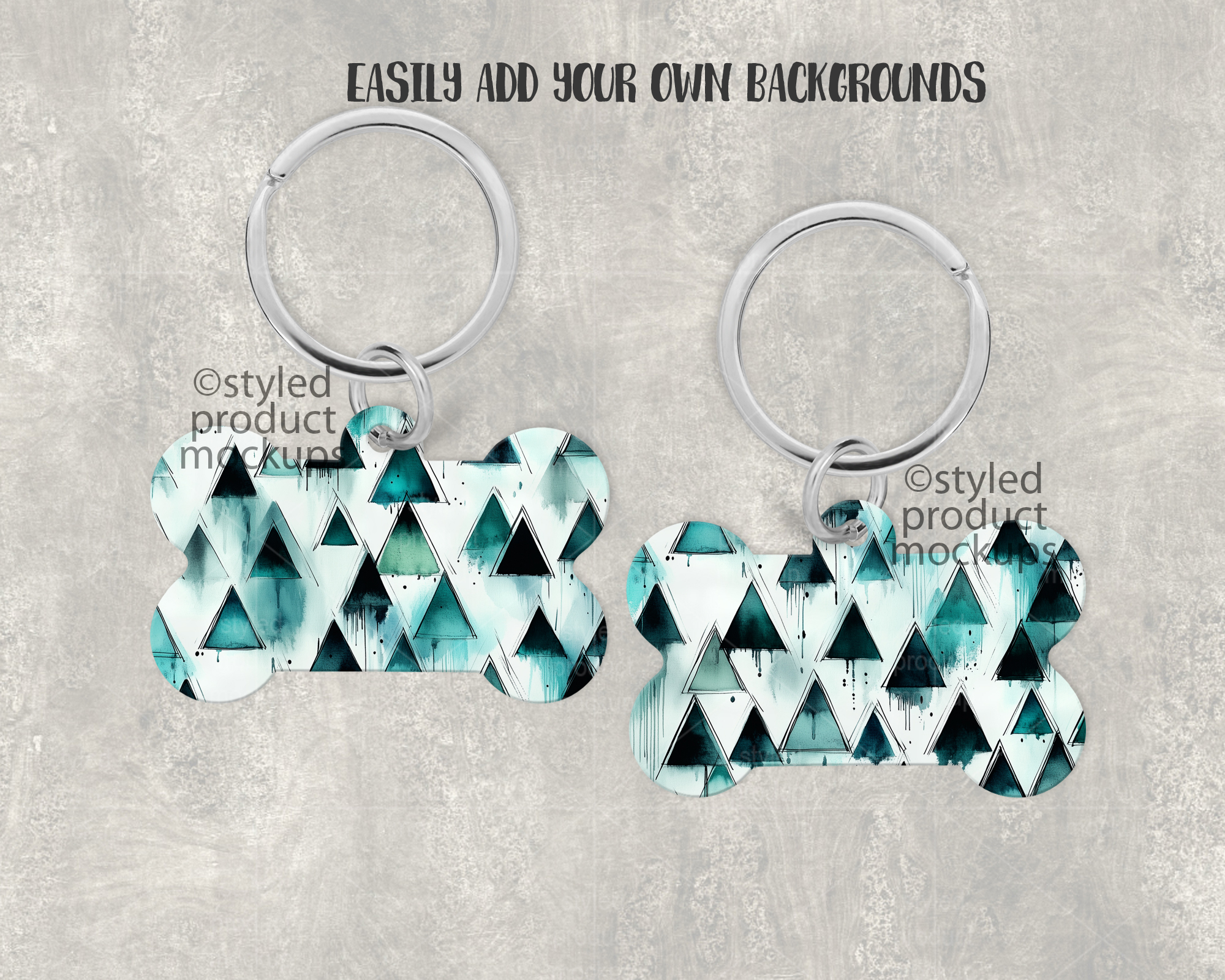 Bone Shaped Pet Tag Mockup