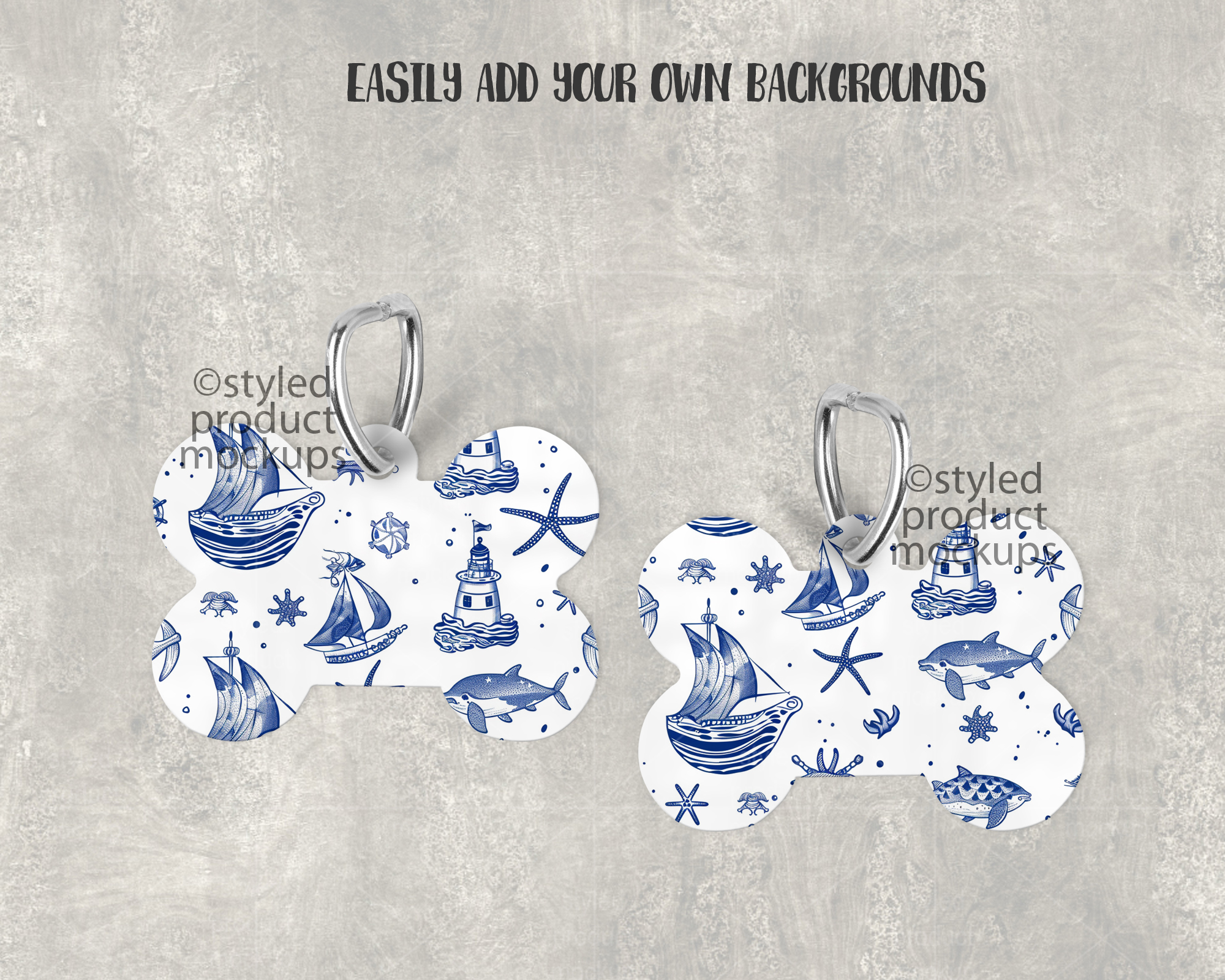 Bone Pet ID Tag Mockup