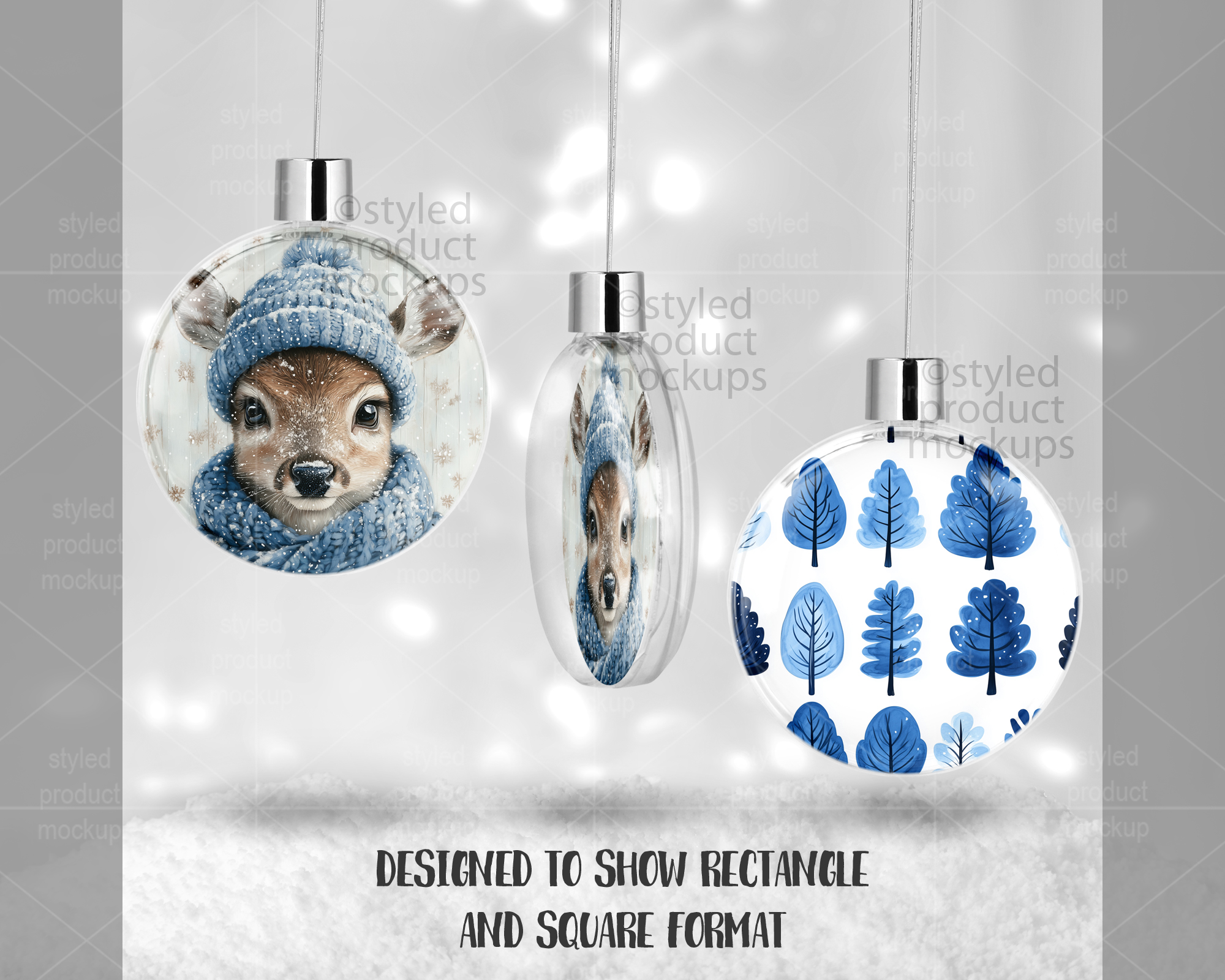 Floating Disc Ornament Mockup