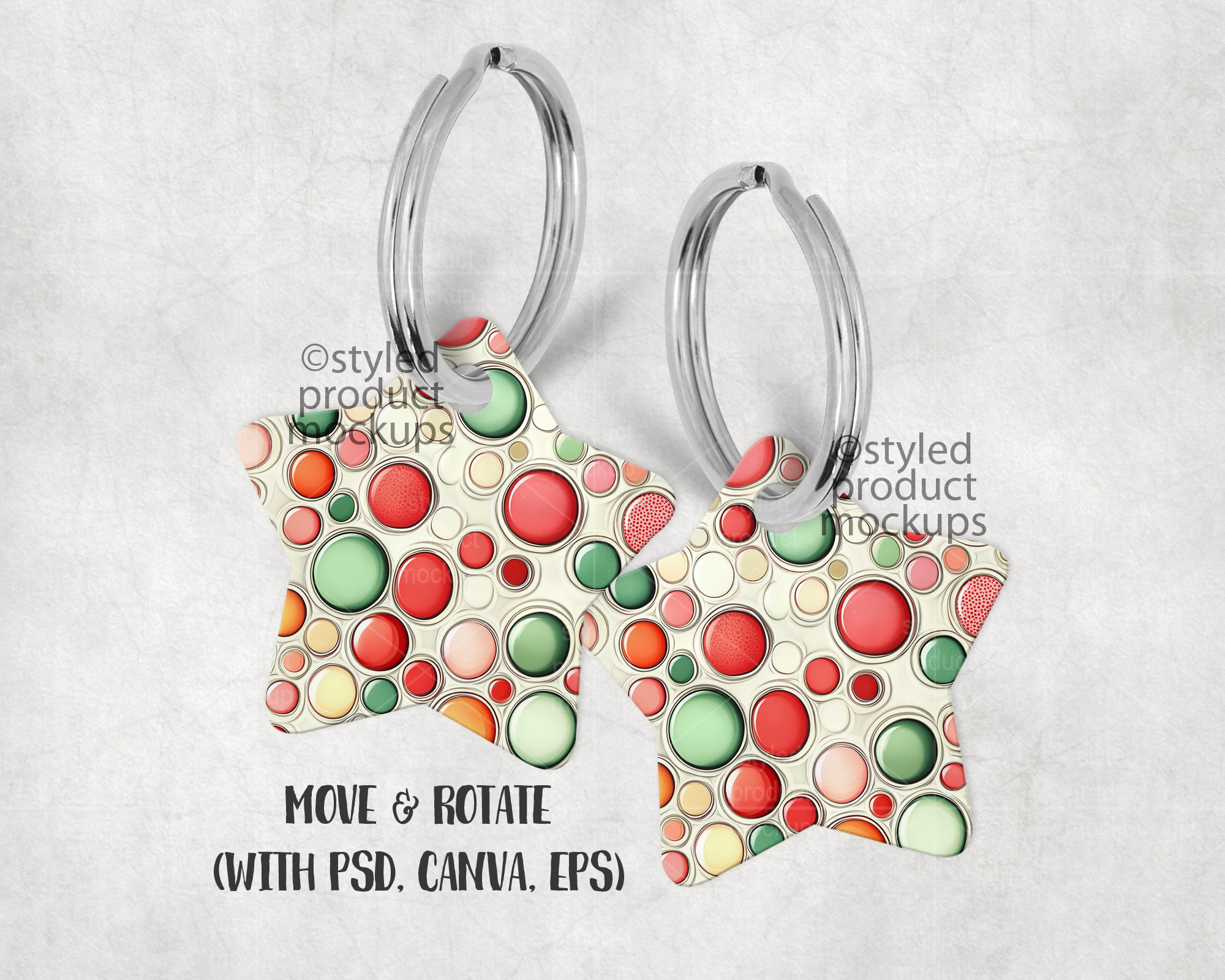 Star Shaped Pet Tag Mockup