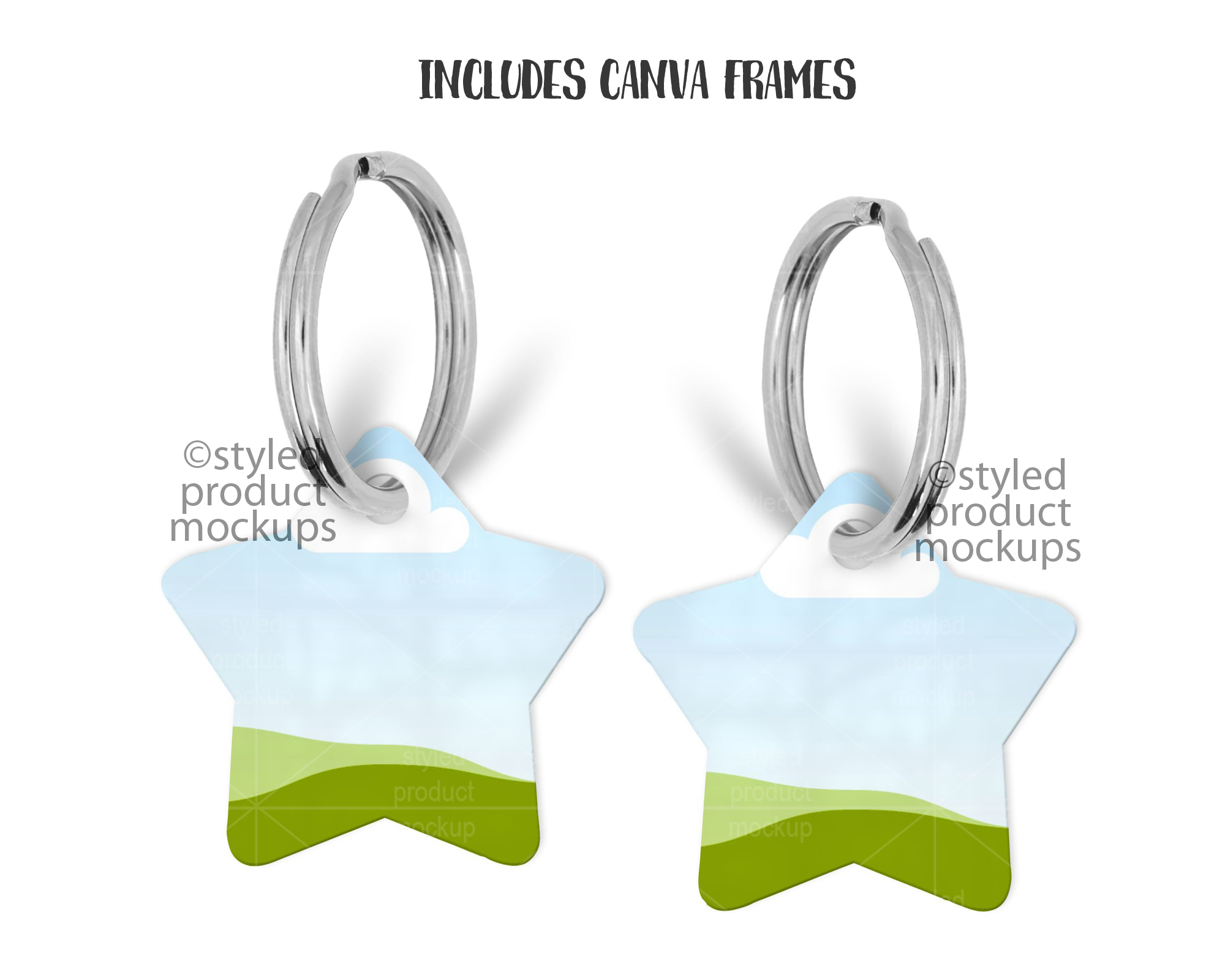Star Shaped Pet Tag Mockup