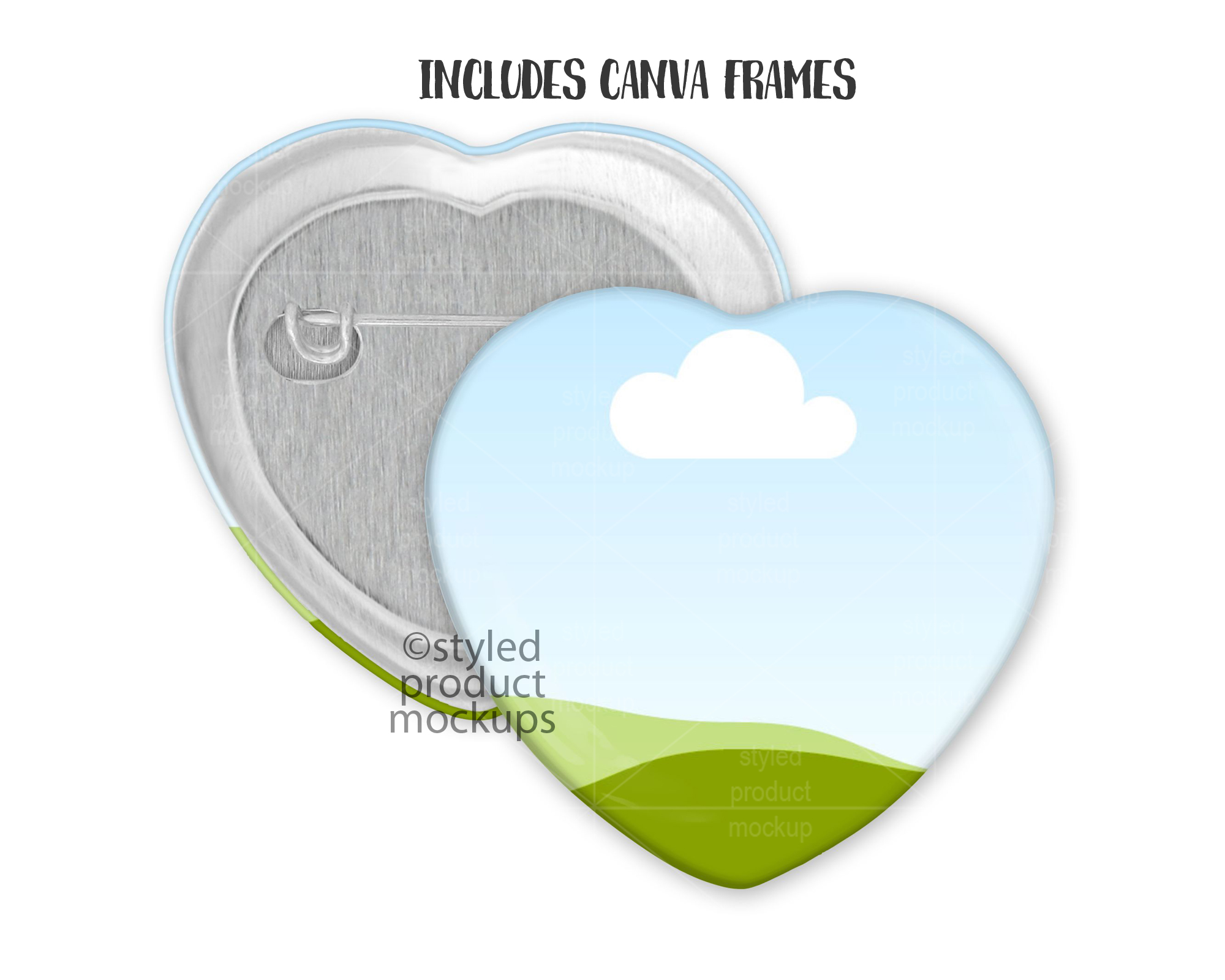 Heart Pinback Button Mockup