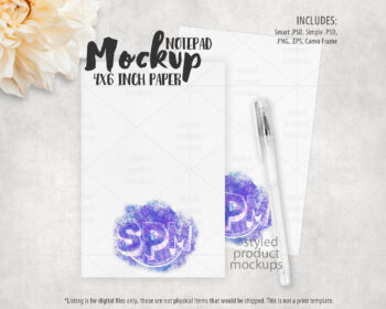 4x6 Paper Notepad Mockup