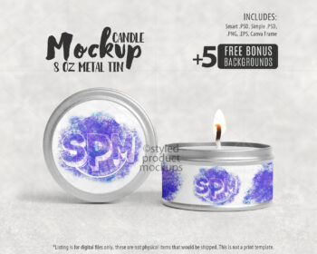 Metal Candle Tin Mockup