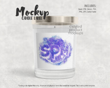 Glass Candle Jar Label Mockup
